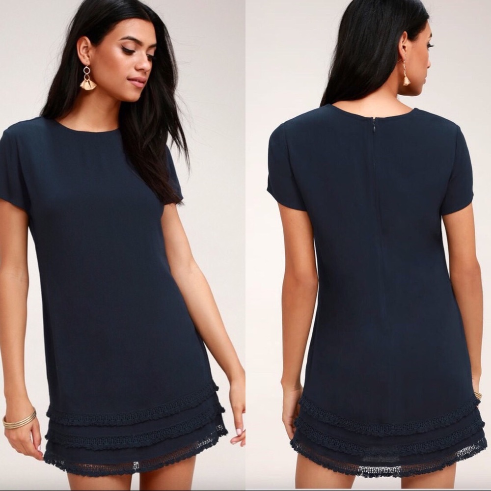 LuLu’s Buenos Aires Navy Blue Shift Dress